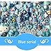 AMOBESTER 50PSC Mixed Size Resin Flatback Cabochon Decoration Kit/Set Ocean Blue Serial