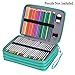 BTSKY 200 Slots Colored Pencil Organizer - Deluxe PU Leather Pencil Case Holder With Removal Handle Strap Pencil Box Large for Colored Pencils Watercolor Pencils