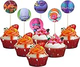 ZOIN Trolls Cupcake Toppers Party Supplies Decorations Set of 40