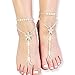 Fine Lady Beaded Beach Wedding Barefoot Sandals,Bridal Bangle Wedding Bangles,Pool Party Accessories One Size
