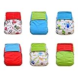 6-pack Bundle Charcoal Bamboo All-in-one AIO Cloth Diapers (Unisex Prints)