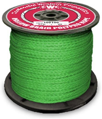 CWC Hollow Braid Polypropylene Rope - 3/16" x 660 ft, Green