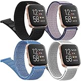 4 Pack Nylon Bands for Fitbit Versa 2 Bands for