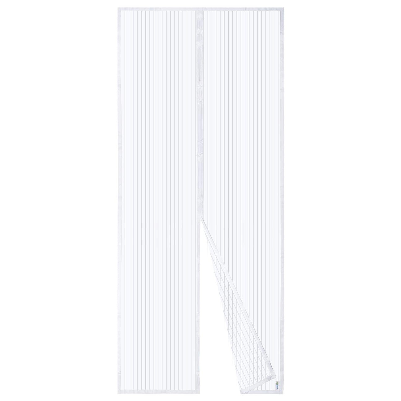 Apalus Magnetic Screen Door, Mesh Curtain, Magnetic Top-to-Bottom Seal Snaps Shuts Automatically, Keep Fresh Air in (90x210CM,White)