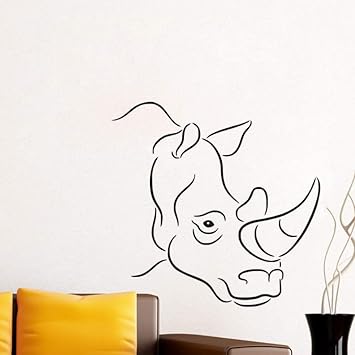 Amazon Com Smydp Outline Of Rhinoceros Wall Stickers Kids Room