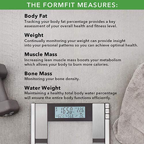 Vitagoods Form Fit Digital Scale and Body AnalyzerTracks Fat, Weight