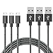 AOKER Nylon Braided High Speed 2.0 USB to Micro USB Charging Cord Fast Charger Cable for Samsung Galaxy S7/S6/S5/Edge,Note 5/4/3,HTC,LG,Nexus and More (Black 3Pack 10FT)