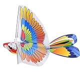 Dilwe Flying RC e-Birds, Remote Control Eagle Parrot Birds Kids Children Toys (Two Types) (Orange and Blue Wing)