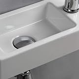 XIFIRY Wall Hung Small Cloakroom Basin Right Hand 37x19x9cm Ceramic view 4