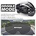 VICTGOAL Bike Helmet for Men Women with Safety Led Back Light Detachable Magnetic Goggles Visor Mountain & Road Bicycle Helmets Adjustable Adult Cycling Helmets (New Black)