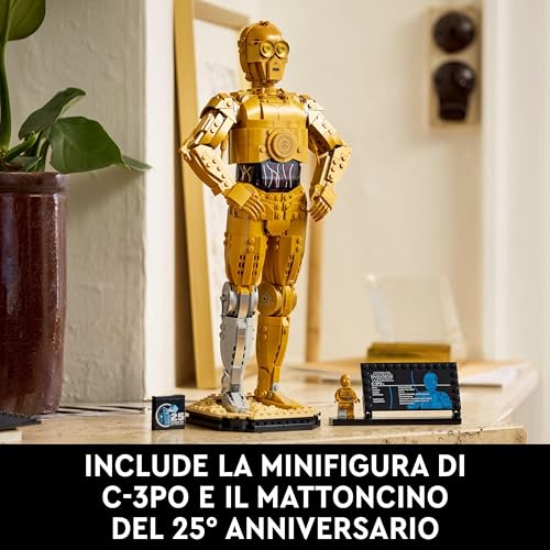 Star Wars 75398 C-3PO - Modellino di Droide da Costruire - Kit Modellismo per Adulti da Esposizione e da Collezione - Include Supporto, Targa Informativa e Minifigure - Idea Regalo per i Fan