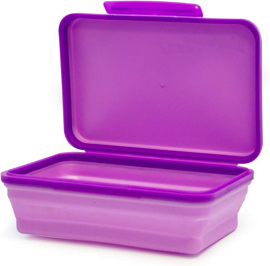 It's Academic Flexi Storage Box, Folding, Collapsible and Adjustable for Pencils, Supplies, and More, Purple