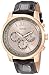 GUESS Men's U0380G4 Chronograph Brown Watch with Rose Gold-Tone Case & Genuine Leather