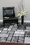 Persian-Rugs 5 Feet x 7 Feet- Area Rug Modern Carpet, Gray (Kitchen)