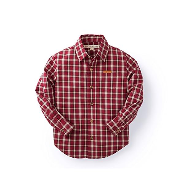 Hope & Henry Boys' Long Sleeve Stretch Poplin Button Down Shirt
