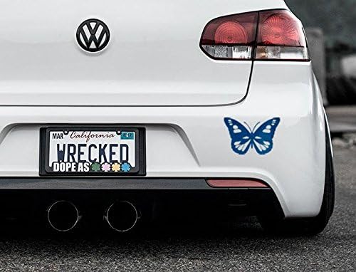 Butterfly Bumper Car Sticker, Blue Chrome