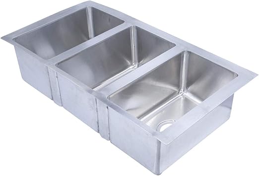 Amazon Honesty 18ゲージ 高耐久 304ステンレススチール キッチンシンク トリプルボウル オースティン キッチンシンク