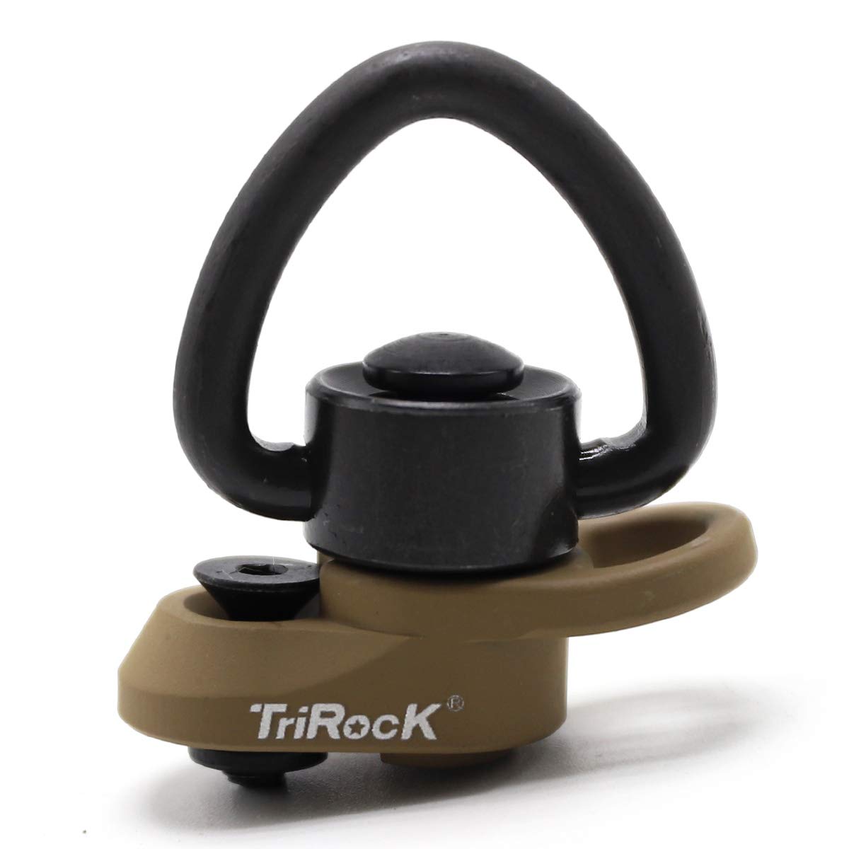 Trirock Keymod Sling Swivel Heart-shape loop with Push Button TAN/FDE QD base & Sling Mount with a Hole for Snap Clip Hook Spring