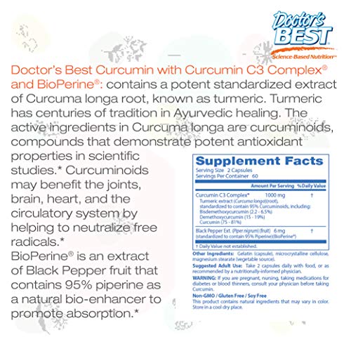 Doctor's Best Curcumin 500mg, 120 Capsules - Image 3