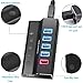 Powered USB Hub Ueznirn USB 3.0 Hub Powered Aluminum 4 Port USB Splitter + 1 Smart Charging Port with Individual On/Off Switches and 5V/3A Power Adapter