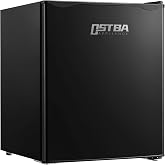 OSTBA 1.7 Cu.ft Mini Fridge with Freezer, Small Refrigerator, Black | Compact Refrigerator with Adjustable Thermostat, Removable Shelves, Low Noise, Reversible Door for Bedroom Home Dorms Office