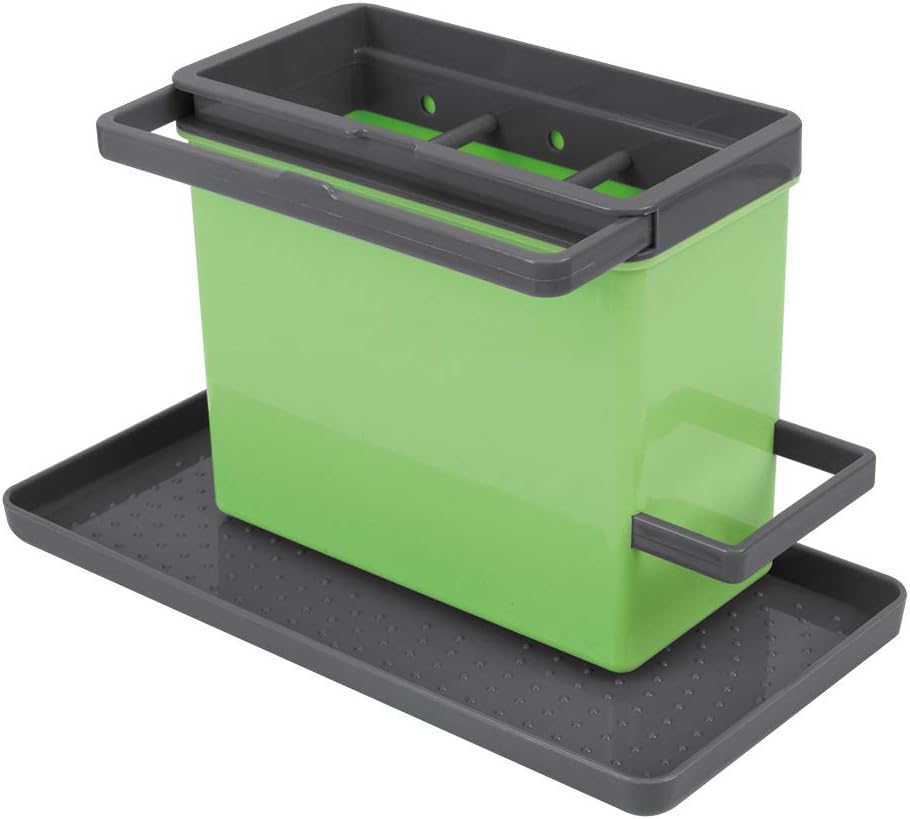 Metaltex Tidy-Tex Kitchen Sink Organiser, Storage Caddy and Tray for Kitchen Cleaning Essentials, Grey-Green - Image 3