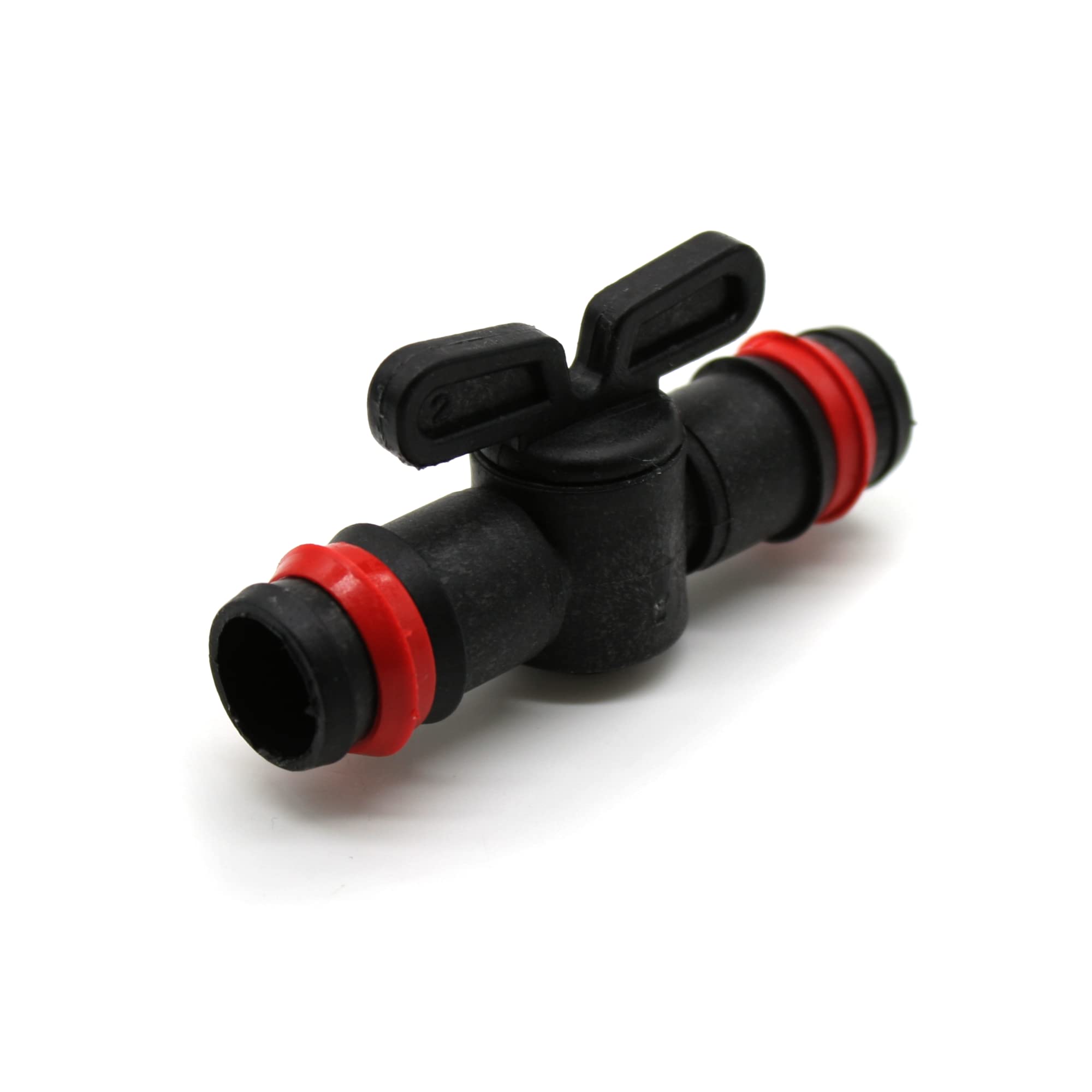 DOJA Barcelona Safety shut-off valve, colour: black, 12 mm, pack of 25, hose connector, regulation valve for garden, patio, use in outdoor garden pipes, agriculture