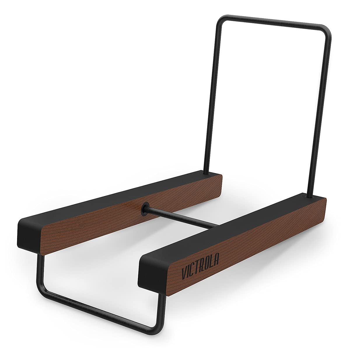 Photo 1 of Victrola The Stand – Tabletop Vinyl Record Holder & Organizer - Holds 25+ Records, Smart Black Metal Accents, Easy No-Tool Assembly, Stylish Display for LPs (Espresso)