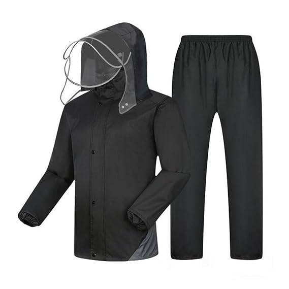 LAXF-Regenbekleidung Regenanzug (Regenjacke und Regenhose Set) Erwachsene Regenproof Windproof Hooded Outdoor Arbeit Motorrad