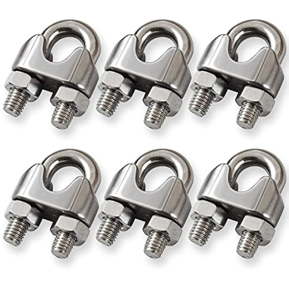 Cozihom 3/8 Inch M10 Wire Rope Cable Clip Clamp, 304 Stainless Steel, U