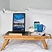 MORVAT Bed Desk for Laptop with Built in Mouse Pad, Adjustable Laptop Tray for Bed, Writing Desk, Lap Desk, Laptop Desk, Tray Table – Tilting Shelf with Magnetic Drawer, 100% Natural Bamboo Woodthumb 3