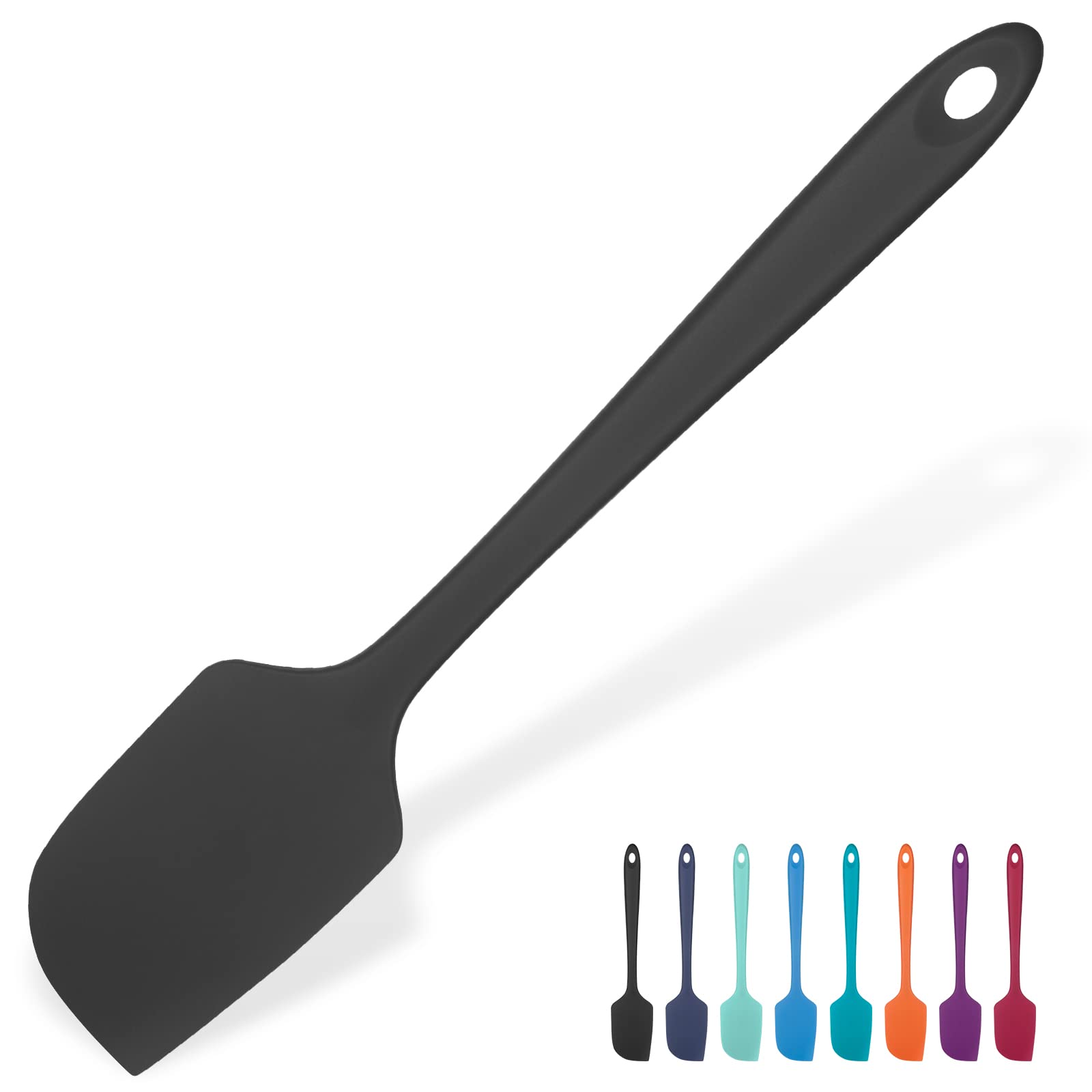 Heat Resistant Large Silicone Spatula: U-Taste 315℃ Heat Proof Non-Stick Flexible Seamless Scraper, Baking Cooking Silicon Kitchen Utensil with Nylon Core for Mixing Stirring Scraping (29cm, Black)