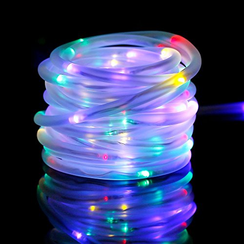 Solar Rope Lights 100 LEDs String Fairy Lights, 2 Modes 33 ft/10Meter Waterproof Outdoor Lights for Patio, Garden, Party(Multicolor)