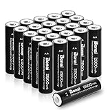 BONAI AA Rechargeable Batteries 2800mAh 1.2V Ni-MH Battery Low Self Discharge 24 Pack - UL Certificate