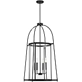 Savoy House 3-2406-4-89 Rosedale Modern Farmhouse Clear Glass Pendant, 4-Light 240 Total Watts, 37" H x 23" W, Matte Black