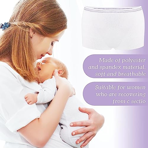 NALACAL Mesh Postpartum Underwear Disposable Panties, Women High Waist C Section Maternity Postpartum Panties, Soft, Breathable, Stretchy (8 Counts - Size Large)