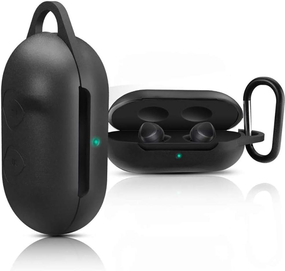GARSING Protective Case Cover for Samsung Galaxy Buds Earphone Flip-Open Silicone Case Waterproof Shockproof Cases with Carabiner