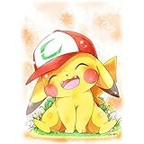 5D DIY Full Drill Diamond Painting Kit, Rhinestone Painting Kits for Adults and Children Embroidery Arts Craft Home Decor Cartoon Anime Series12 x 16 inch (Pikachu 6, 30x40cm)