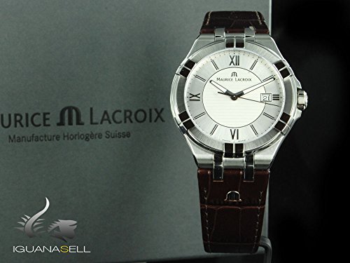 Maurice-Lacroix-Herren-Analog-Quarz-Uhr-mit-Leder-Armband-AI1008-SS001-130-1