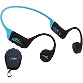H2O Audio TRI 2 Multisport Waterproof Bone Conduction Open Ear Headphones, Bluetooth 5.3 for Running and Cycling, MP3 Mode for Swimming, 8GB Memory, 8.5-Hour Battery, Black/Blue