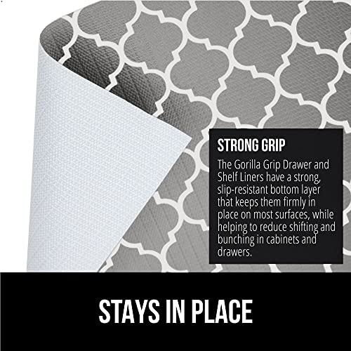 Gorilla Grip Slip Resistant Drawer and Shelf Liner 2 Pack, Non Adhesive Water Resistant, Easy