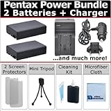 2 D-LI109 Batteries, AC/DC Turbo Charger with Travel Adapter and an eCostConnection Complete Kit for Pentax K-S2 K500 K-50 K-30 K-r DSLR Camera