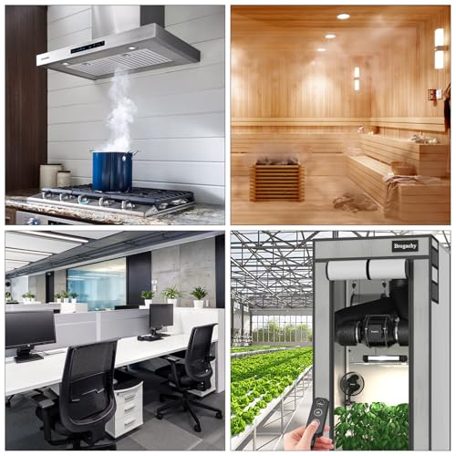 Brogachy Extractor Fan 150 mm with PWM Controller, extractor fan 689 m³/h,Three Phase EC Motor Extraction Fan, For Bathroom, Booster, Grow Tent, Garage, Cucina.……