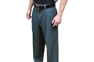 SMITTY OFFICIAL'S APPAREL Smitty | BBS-396 | 4-Way Stretch Baseball Umpire Pleated Plate Pants with Expander Waistband | Charcoal Grey