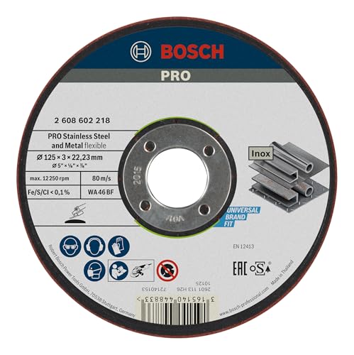 Bosch 1x Mola da sbavo PRO Semi-Flexible piccole, foro 22,23 mm (per Acciaio, Acciaio inossidabile, Ø 125 mm, Professional Accessorio Smerigliatrice angolare piccola)
