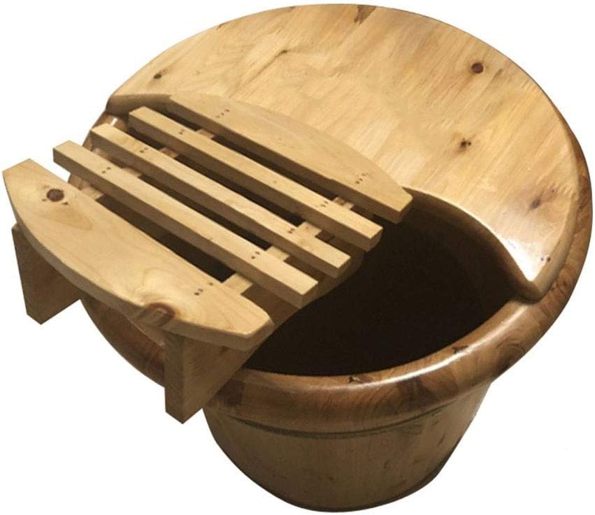 Foot Spa Bath Barrel For Spa Foot Tub Wooden Bucket Household Wash Basin Smooth And Delicate FootbathCypress Sauna Soak Soaking Pedicure Bowl Barrels WoodFoot Basin TubBucket With Lid With FeetMassage