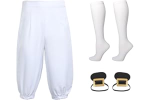BLESSUME Medieval Mens Pants Colonial Knicker Pants Socks Shoe Covers