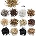 SEGO Tousled Updo Messy Bun Hair Piece Scrunchies Synthetic Wavy Bun Extensions Rubber Band Elastic Scrunchie Chignon Instant Ponytail Hairpiece for Women #24 Natural Blonde