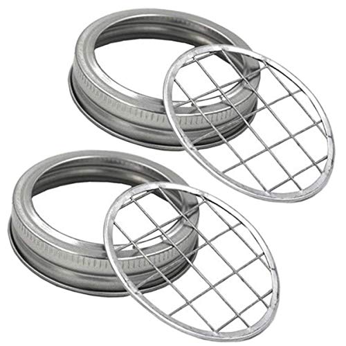 NM 2 Pack Mason Jar Soap Lotion Dispenser Lids & 2 Pack Mason Jar Flower Frog Insert Grid Lids for Regular Mouth Mason,Ball,Canning Jars - Thumbnail 2