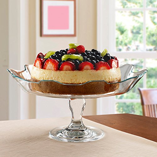 image for Circleware 54069 Gala Glass Cake Footed Stand Plate Serving Dish Platt